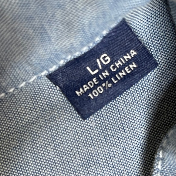 Tommy Bahama Mens LARGE Plaid Long Sleeve 100% Linen Button Down Shirt - Picture 8 of 11